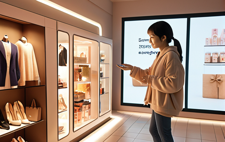 **

"A friendly AI companion, depicted as a translucent figure, gently guiding a person through a personalized online shopping experience. Warm lighting, futuristic interface, subtle Japanese design elements. Focus on the feeling of connection and helpfulness."

**
