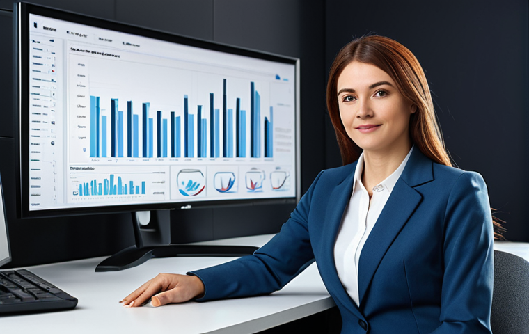 디지털 컴패니언십의 혁신적 접근법 - **

A professional businesswoman in a modest business suit, sitting at a desk in a modern office. Fu...